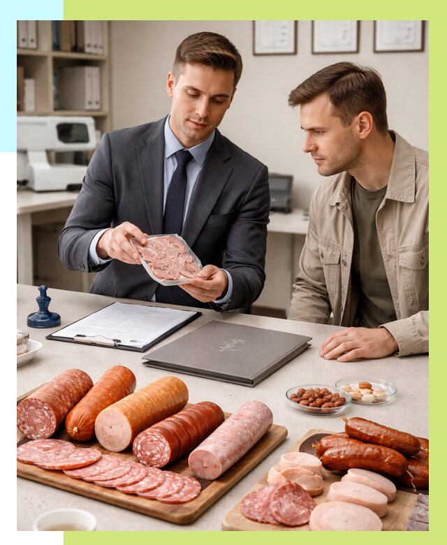 Сертификация колбасных изделий в Топках от 7600 р. | Алешин-Тпк