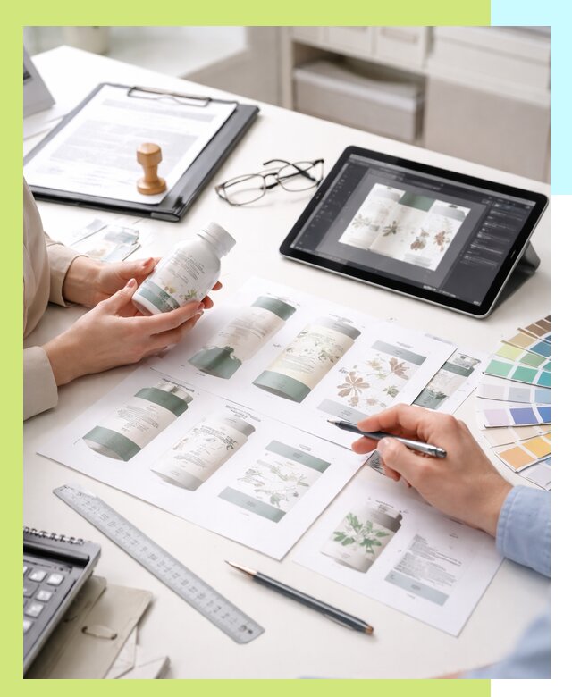 Профессиональная разработка дизайна и текста этикетки продукции в Топках